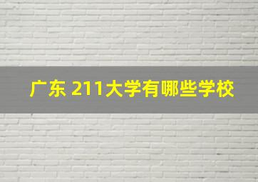 广东 211大学有哪些学校